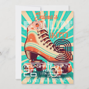 Roller Skate Birthday Party Custom Invitation