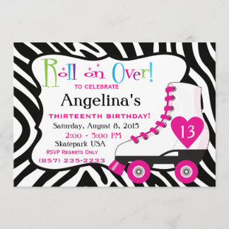 Roller Skate Birthday Party Invitation