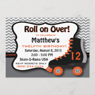 Roller Skate Birthday Party Invitation