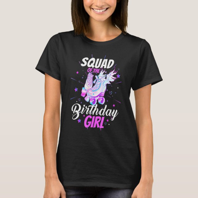 Roller Skate Birthday Squad Funny Roller Skating P T-Shirt (Front)