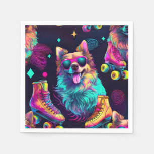 Roller Skate Disco Dog Napkin