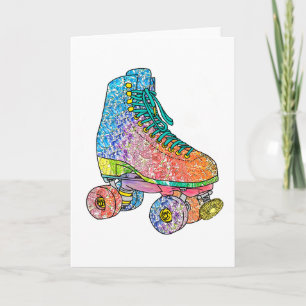 Roller Skate Floral Dandelion Card 