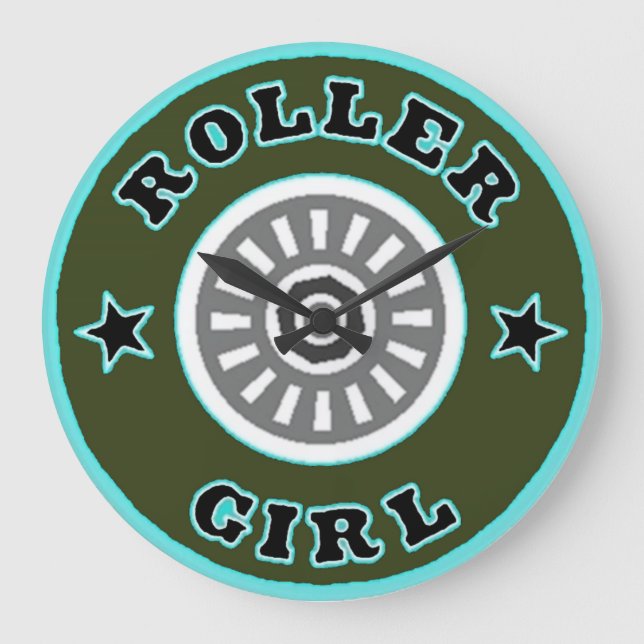 Roller Skate Girl Wall Clock (Front)