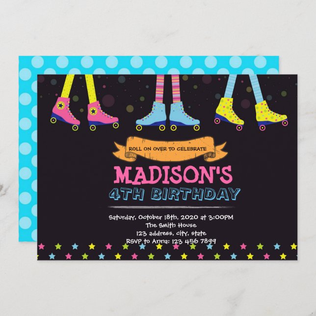 Roller Skate Invitation (Front/Back)