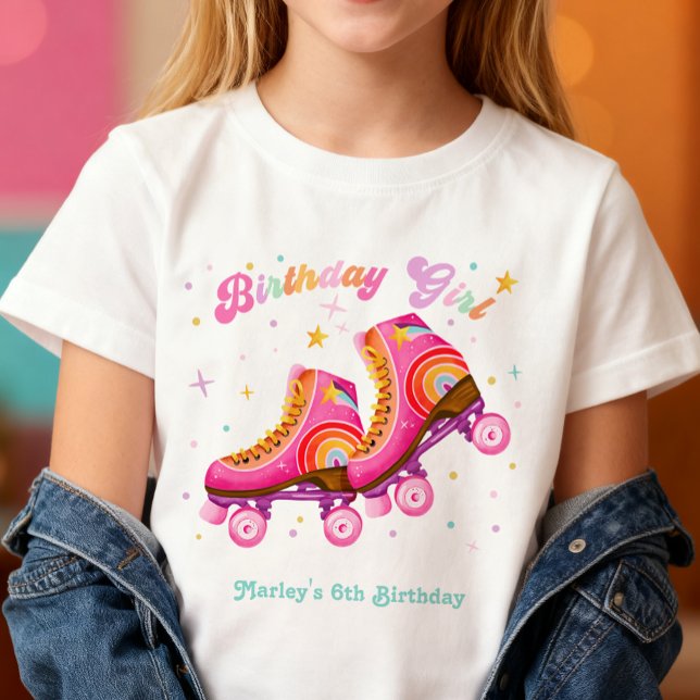 Roller Skate Let's Roll Skating Girl Birthday T-Shirt (Creator Uploaded)
