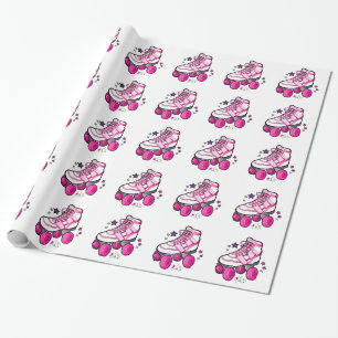 Roller Skate on White Wrapping Paper