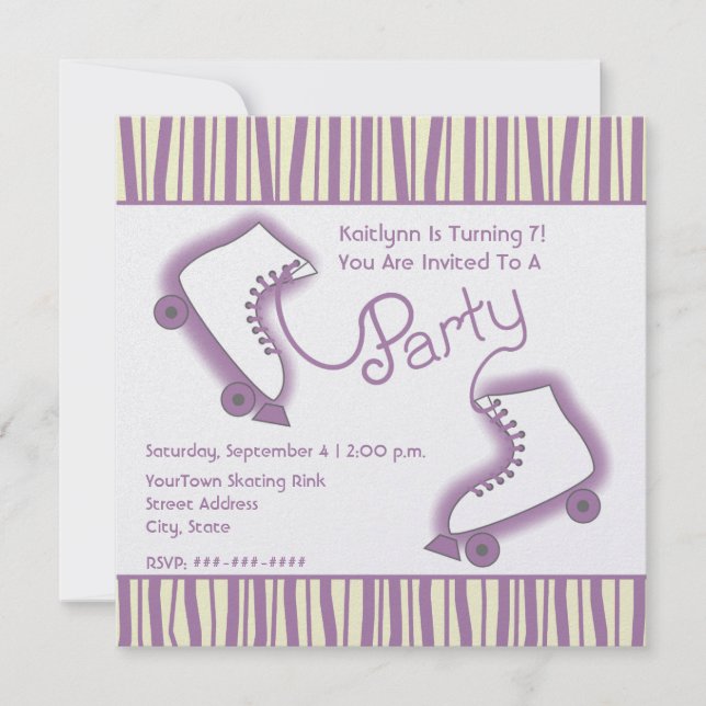 Roller Skate Party Birthday Invitation (Front)