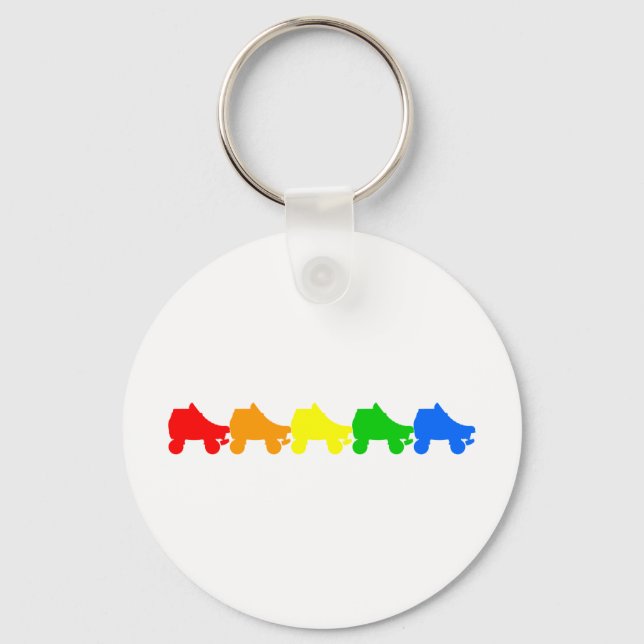 roller skate rainbow key ring (Front)