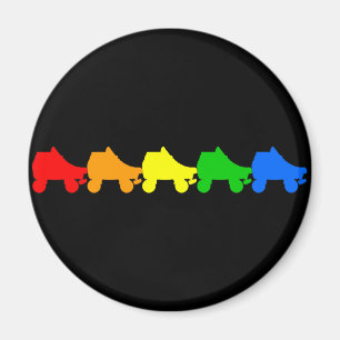 roller skate rainbow magnet