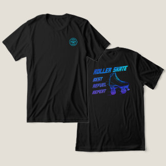 Roller Skate, Rest, Refuel, Repeat - back graphic Tri-Blend Shirt