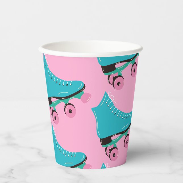 Roller skate Retro Rainbow Birthday Party  Paper Cups (Front)