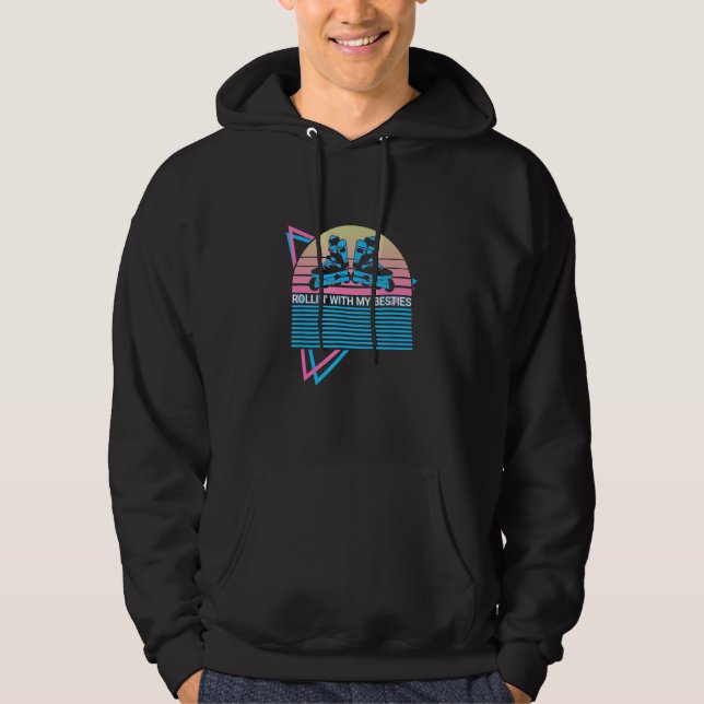 Roller Skate Roller Skating Retro Rollin' With My  Hoodie (Front)