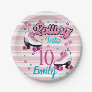 Roller Skate Skating Custom Birthday  Paper Plate