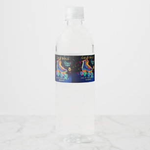 Roller Skate, Turning 8 Water Bottle Label