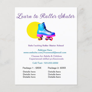 Roller skater school add packages price business f flyer