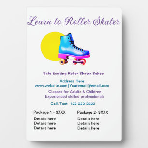 Roller skater school add packages price business f plaque
