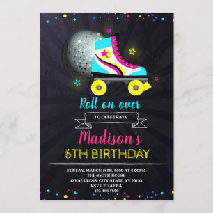 Roller Skates Birthday Invite