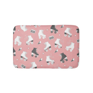 Roller skates cassette pattern. bath mat