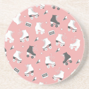 Roller skates cassette pattern. coaster