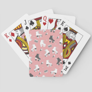 Roller skates cassette pattern. playing cards