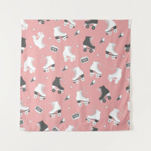 Roller skates cassette pattern. tapestry