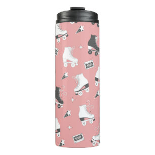 Roller skates cassette pattern. thermal tumbler