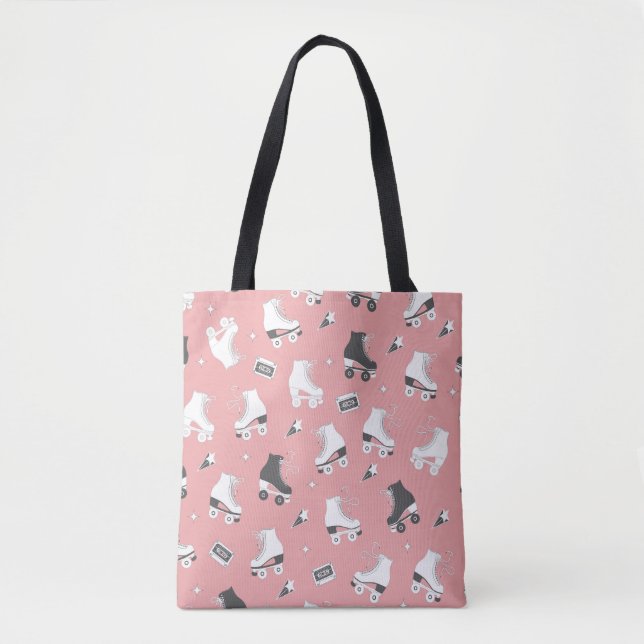 Roller skates cassette pattern. tote bag (Front)