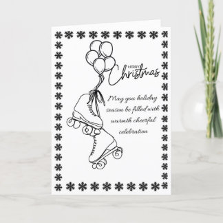 “Roller Skates Christmas Card – Modern Minimalist 