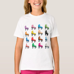 Roller Skates Colorful Pattern Retro Rollerskates T-Shirt