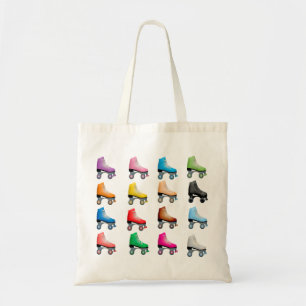 Roller Skates Colourful Pattern Retro Rollerskates Tote Bag