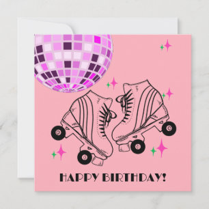 Roller Skates Derby Skating Pink Disco Birthday