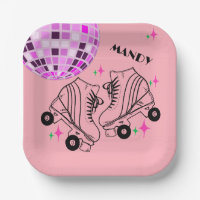 Roller Skates Derby Skating Pink Disco Birthday 