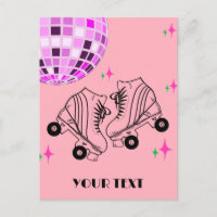 Roller Skates Derby Skating Pink Disco Birthday