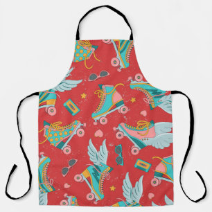 Roller skates in bright colours with and without w apron