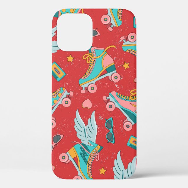 Roller skates in bright colours with and without w Case-Mate iPhone case (Back)