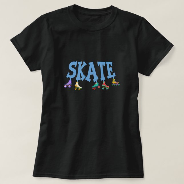Roller Skates Inline Skating Rollerblading Gift T-Shirt (Design Front)