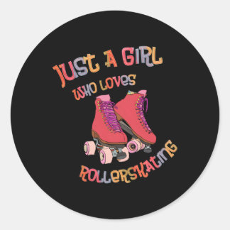 Roller Skates Just A Who Loves Roller Skating Skat Classic Round Sticker