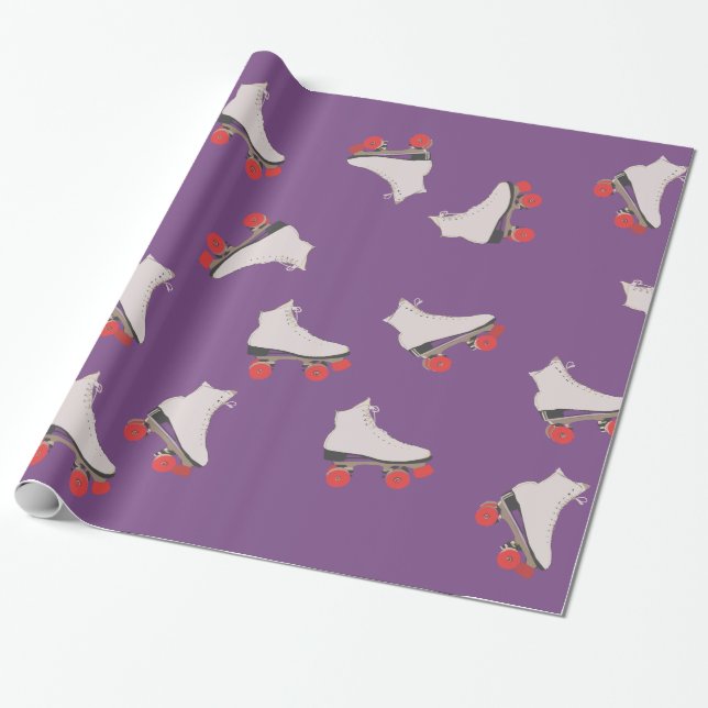 Roller Skates Pattern  Wrapping Paper (Unrolled)