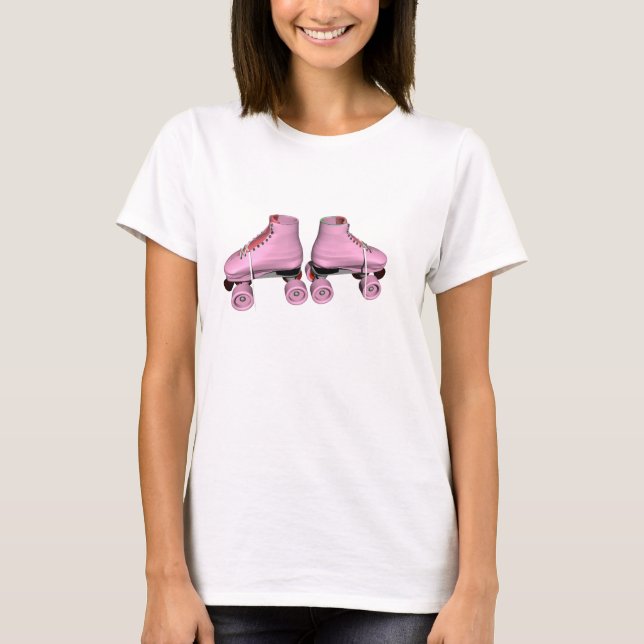 roller skates pink2 T-Shirt (Front)
