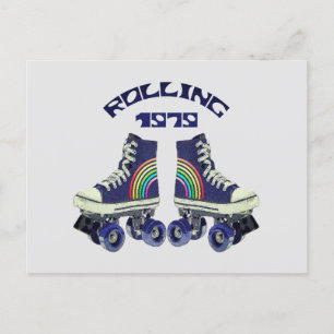 Roller Skates Retro Vintage   1970's Holiday Postcard