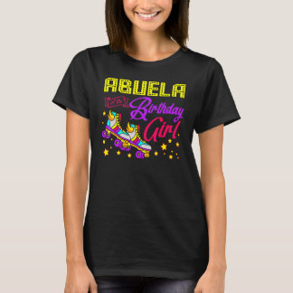 Roller Skates Skating Abuela Of The Birthday Girl  T-Shirt