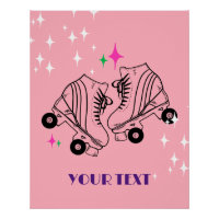 Roller Skates Skating Pink Birthday Disco Party