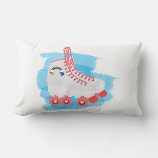 Roller Skates with Watercolor Splash Lumbar Cushion (Front)
