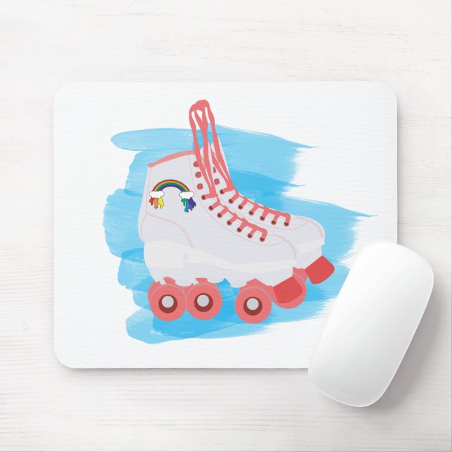 Roller Skates with Watercolor Splash Mouse Pad (With Mouse)
