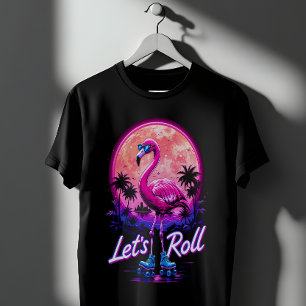 Roller-skating ﬂamingo T-Shirt