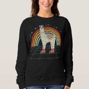 Roller Skating Alpaca Skater Skate Retro Vintage 7 Sweatshirt