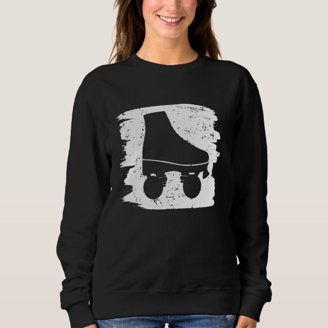 Roller Skating Art Men Women 80s Roller Derby Roll Sweatshirt (Front)