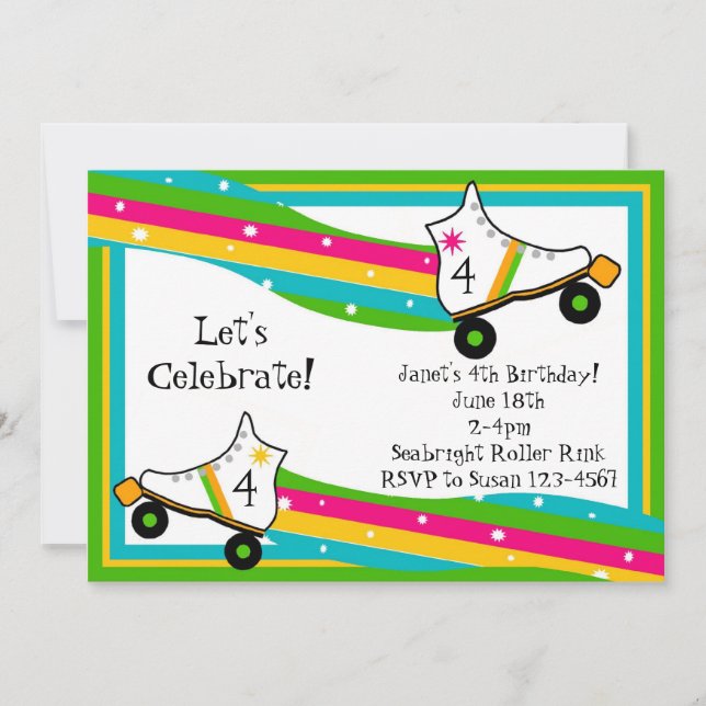 Roller Skating Birthday Invitation (Front)