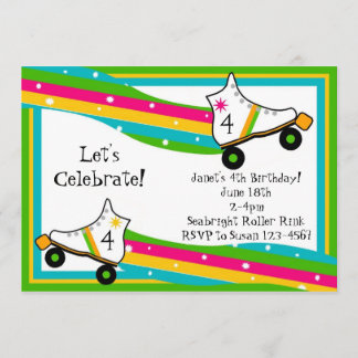 Roller Skating Birthday Invitation