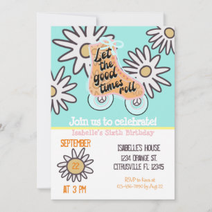 Roller Skating Birthday Party Invitation